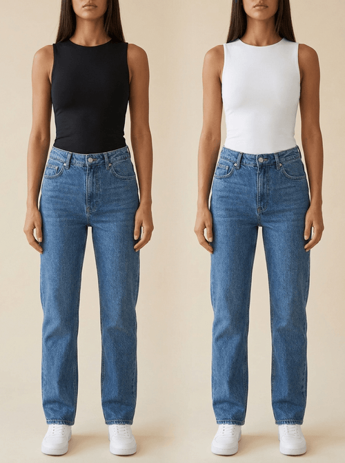 2 Pack Round Neck Tank Top Women Basic Sleeveless Layering Cami — Kharites Shop - Kharites