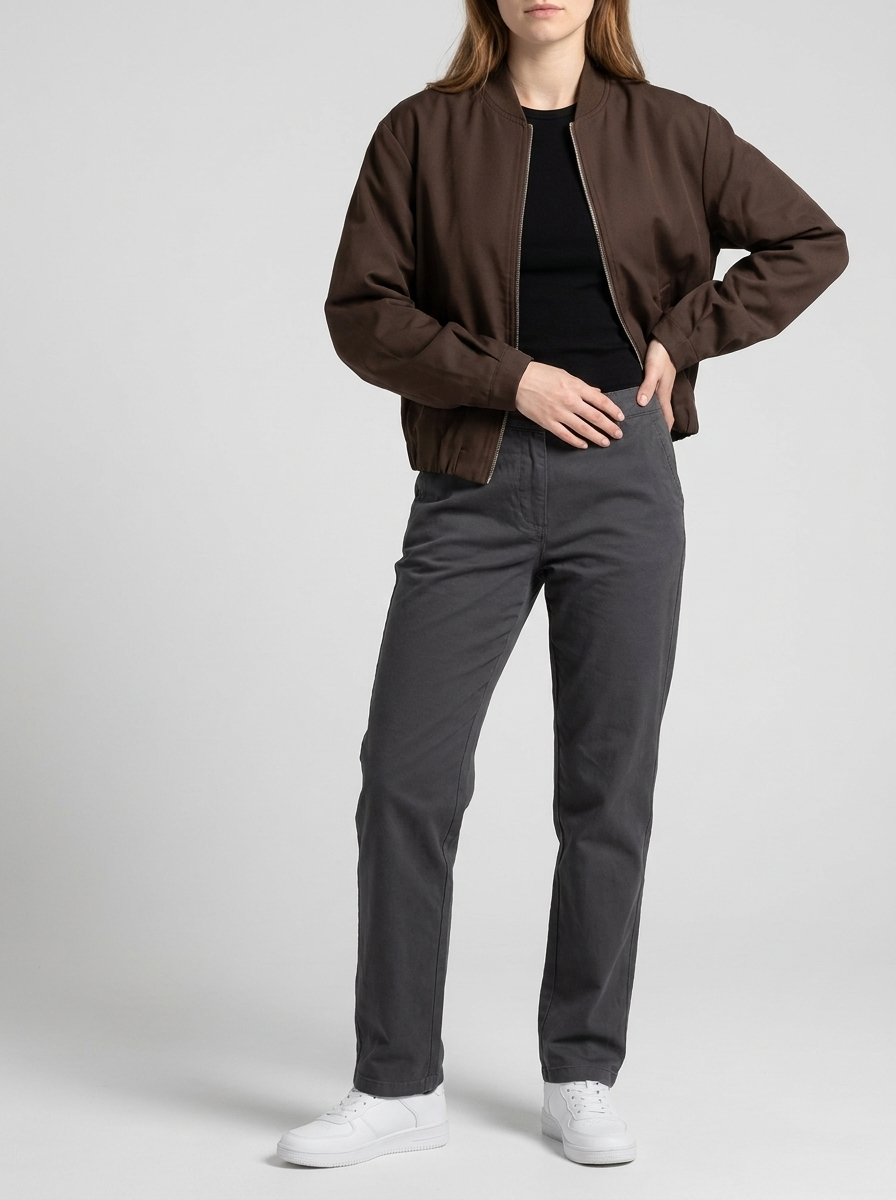 Zip Up Jacket Women Dropped Shoulder Lightweight Casual Layer — Kharites Shop