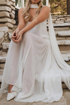 Adjustable Strap Maxi Cami Dress with Scarf - Kharites