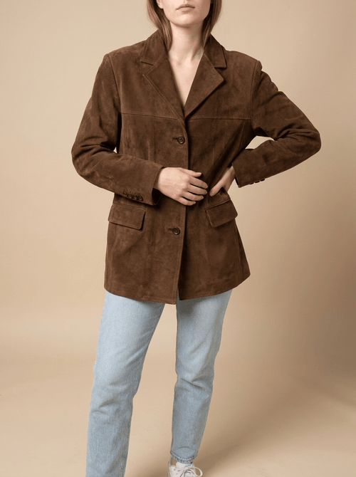 Blazer Jacket Women Lapel Collar Button Up Tailored Layer With Pockets — Kharites Shop - Kharites