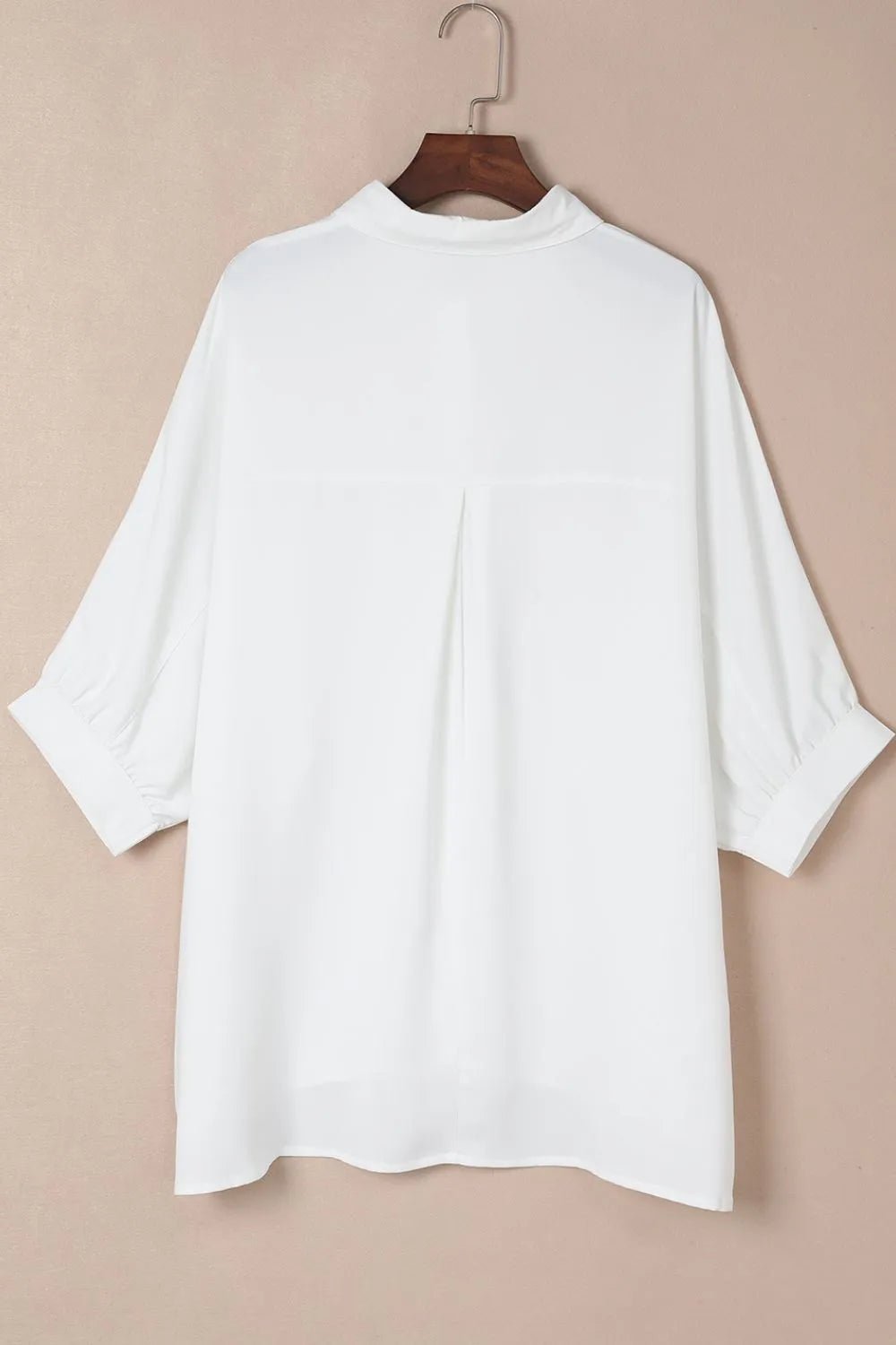 Collared Neck Three-Quarter Sleeve Shirt - Kharites
