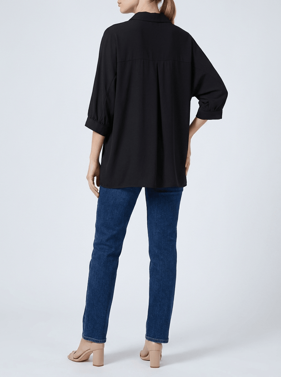 Collared Shirt Women Three Quarter Sleeve Button Down Casual Blouse — Kharites Shop - Kharites