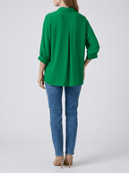 Collared Shirt Women Three Quarter Sleeve Button Down Casual Blouse — Kharites Shop - Kharites