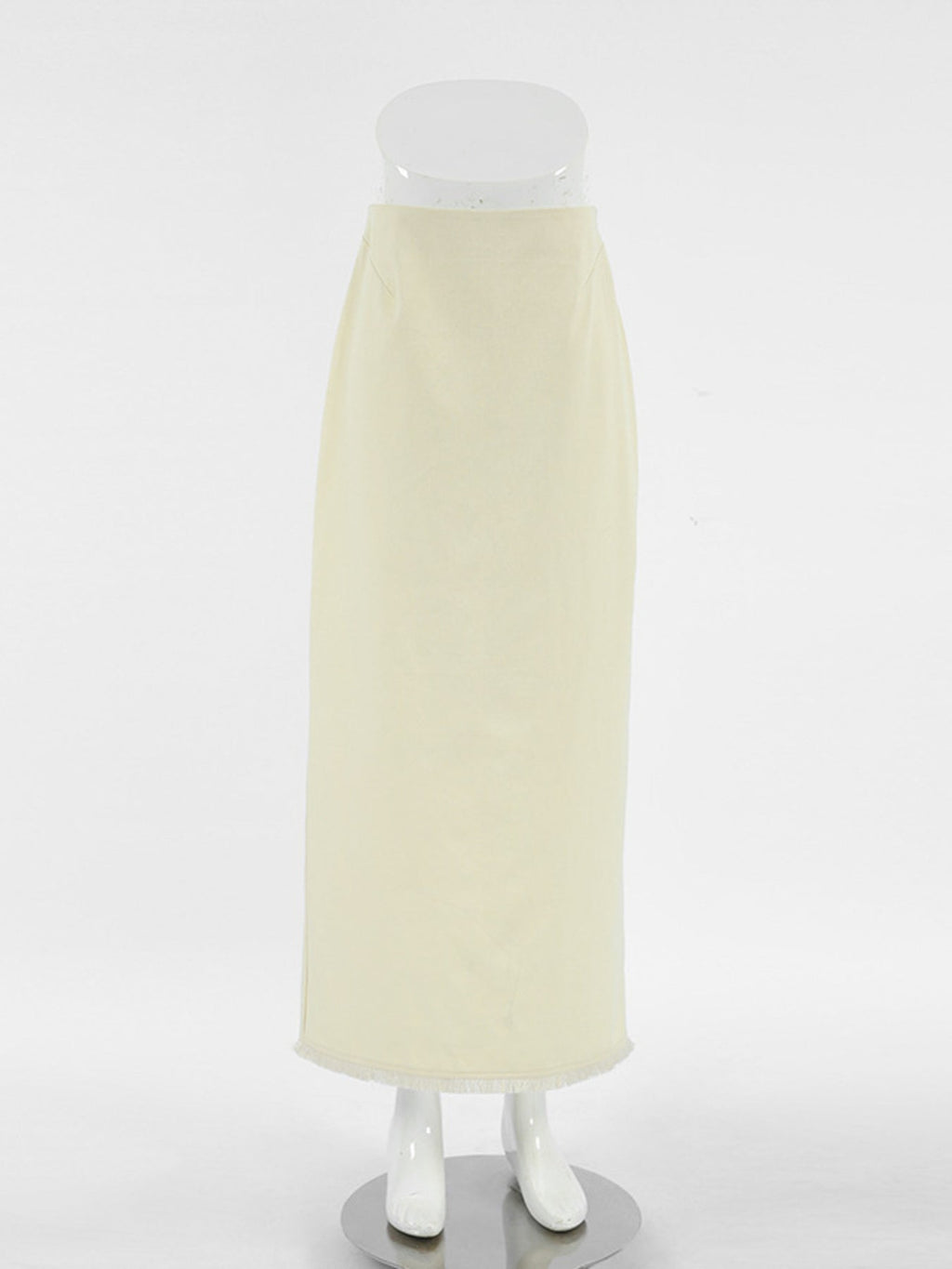 Cotton Midi Skirt Women Side Slit High Waisted Casual Skirt — Kharites Shop - Kharites