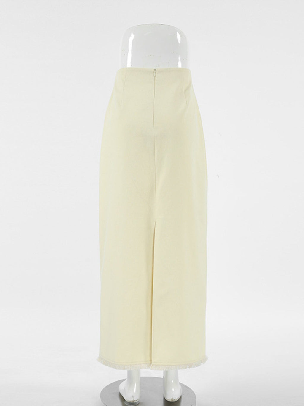 Cotton Midi Skirt Women Side Slit High Waisted Casual Skirt — Kharites Shop - Kharites