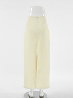 Cotton Midi Skirt Women Side Slit High Waisted Casual Skirt — Kharites Shop - Kharites