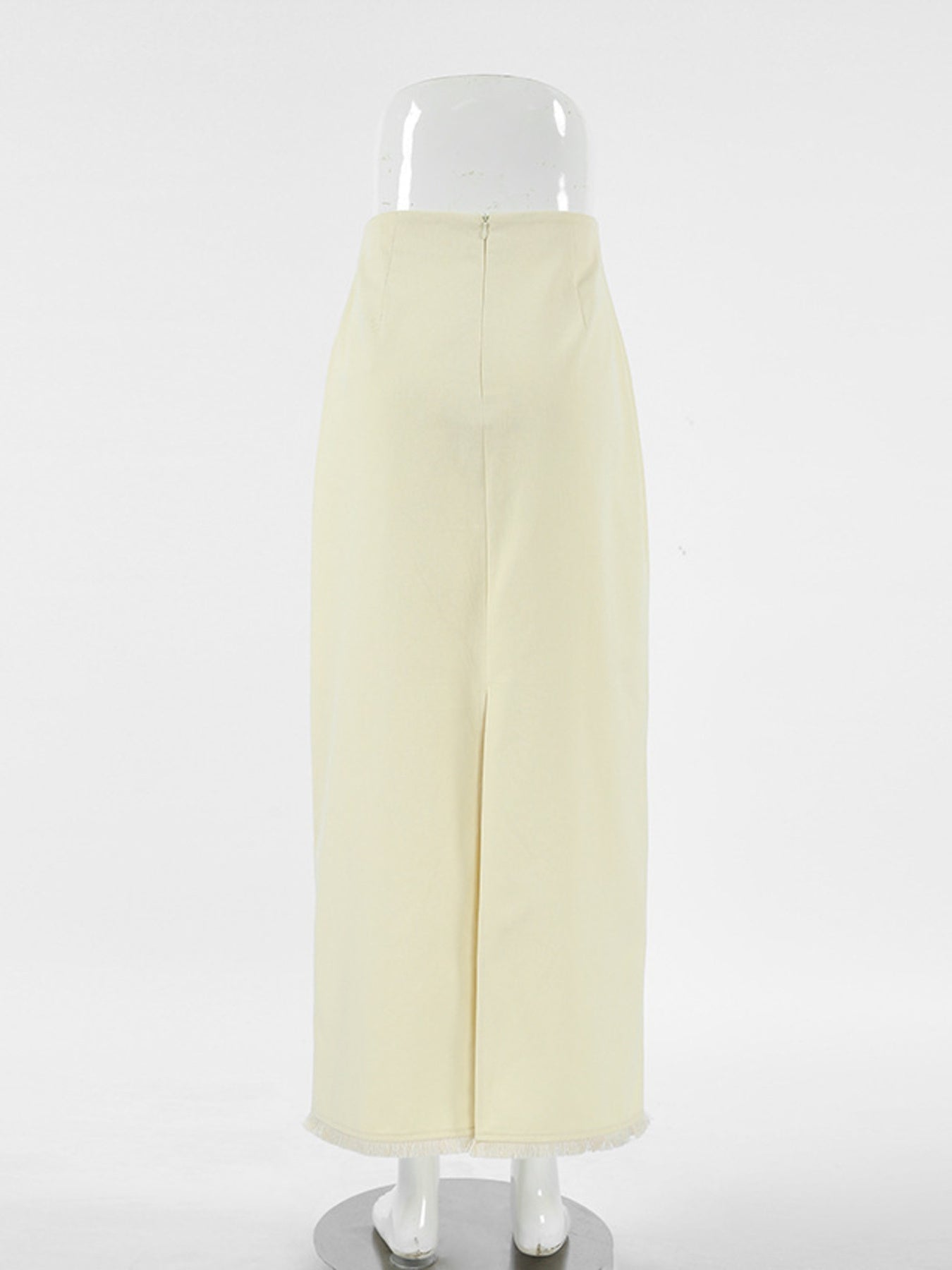 Cotton Midi Skirt Women Side Slit High Waisted Casual Skirt — Kharites Shop - Kharites