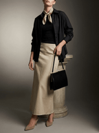 Cotton Midi Skirt Women Side Slit High Waisted Casual Skirt — Kharites Shop - Kharites