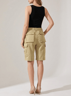 Denim Cargo Shorts Women High Waisted Casual Utility Shorts Pockets — Kharites Shop - Kharites