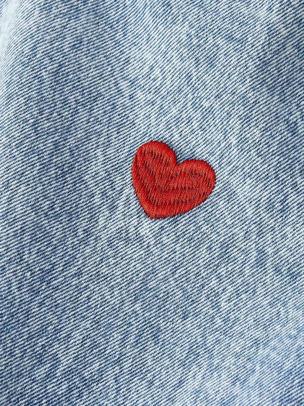 Embroidered Heart Wide-Leg Jeans - Kharites