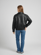 Faux Leather Moto Jacket Women Zip Up Biker Jacket With Pockets — Kharites Shop - Kharites