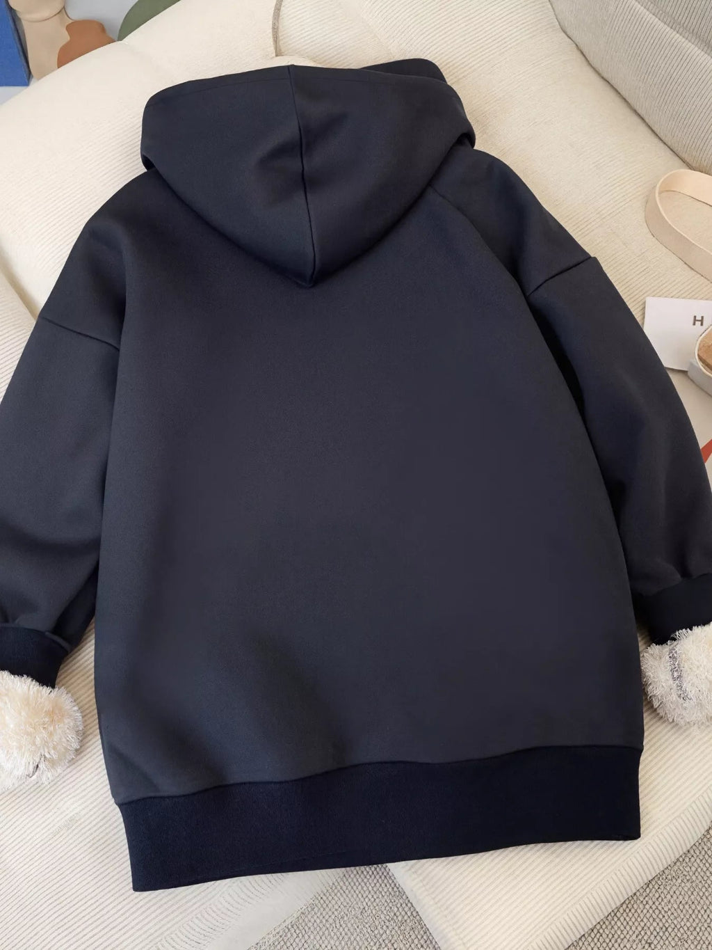 Fleece Lined Zip Up Hoodie Women Drawstring Warm Jacket With Pockets — Kharites Shop - Kharites
