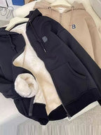 Fleece Lined Zip Up Hoodie Women Drawstring Warm Jacket With Pockets — Kharites Shop - Kharites