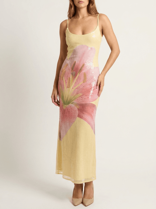 Floral Maxi Dress Women Scoop Neck Cami Sleeveless Summer Long Dress — Kharites Shop - Kharites
