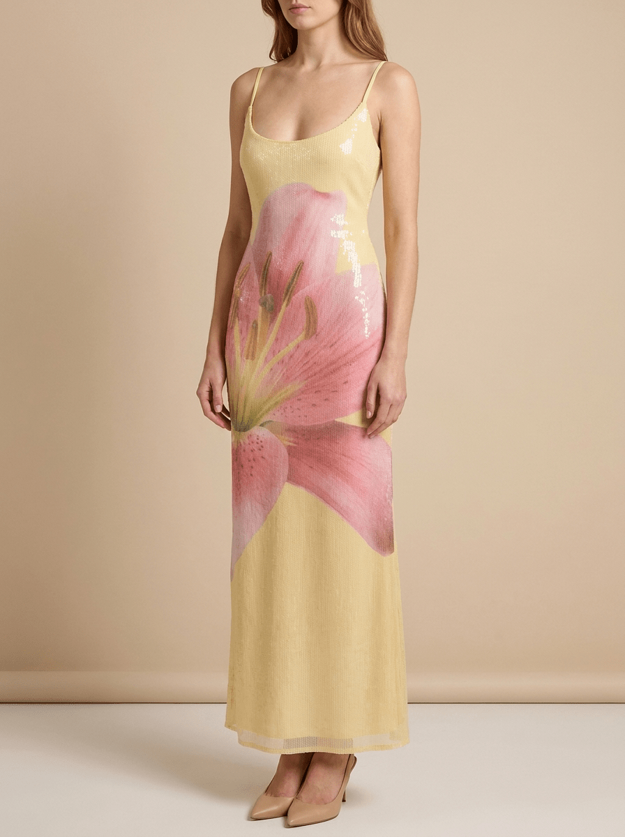 Floral Maxi Dress Women Scoop Neck Cami Sleeveless Summer Long Dress — Kharites Shop - Kharites