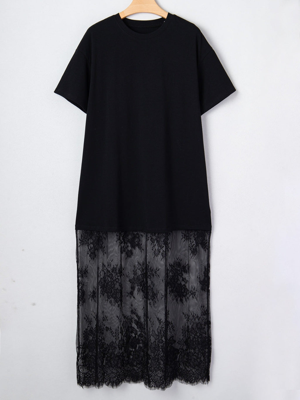 Floral Patchwork Short Sleeve T Shirt Loose Dress - Kharites
