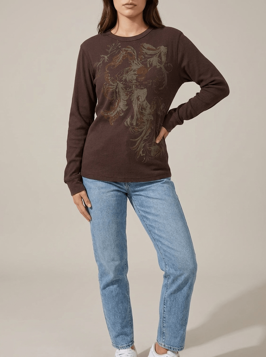 Halloween Skeleton Long Sleeve Top Women Graphic Casual Goth Tee — Kharites Shop - Kharites