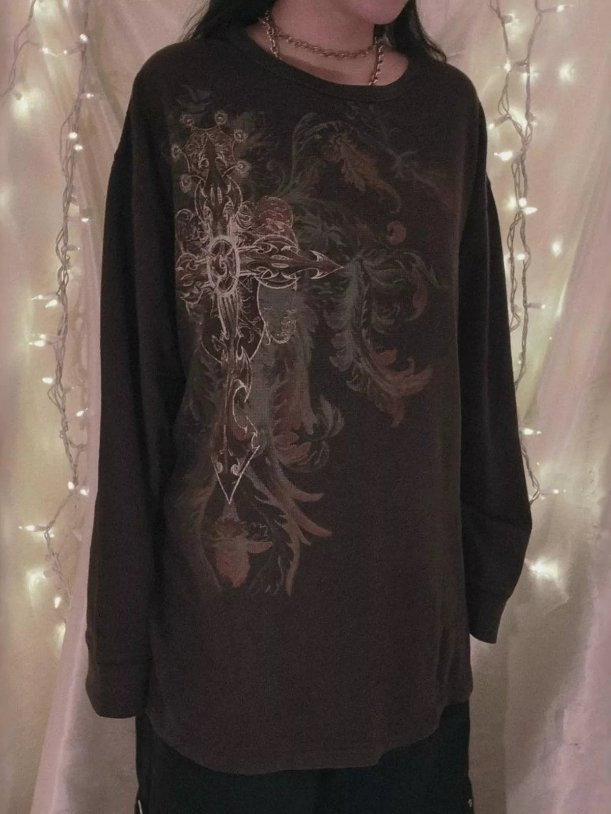Halloween Skeleton Long Sleeve Top Women Graphic Casual Goth Tee — Kharites Shop - Kharites