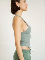 Halter Neck Ribbed Cropped Top - Kharites