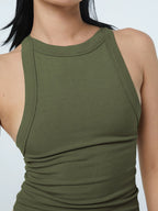 Halter Neck Ribbed Cropped Top - Kharites