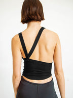 Halter Neck Ribbed Cropped Top - Kharites