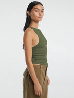 Halter Neck Ribbed Cropped Top - Kharites