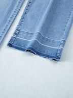 High Waist Wide Leg Washed Jeans - Kharites