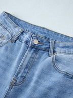 High Waist Wide Leg Washed Jeans - Kharites