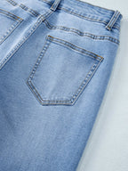 High Waist Wide Leg Washed Jeans - Kharites