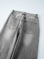 High Waist Wide Leg Washed Jeans - Kharites