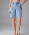 High Waisted Denim Shorts Women Washed Casual Summer Shorts Pockets — Kharites Shop - Kharites