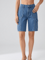 High Waisted Denim Shorts Women Washed Casual Summer Shorts Pockets — Kharites Shop - Kharites