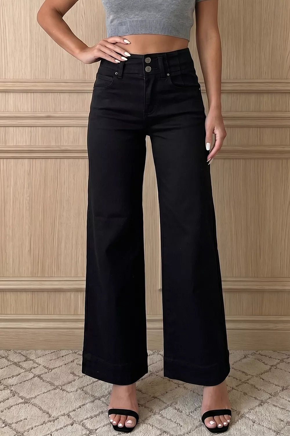 High Waisted Flare Jeans Women Wide Flared Bootcut Denim Trousers — Kharites Shop - Kharites