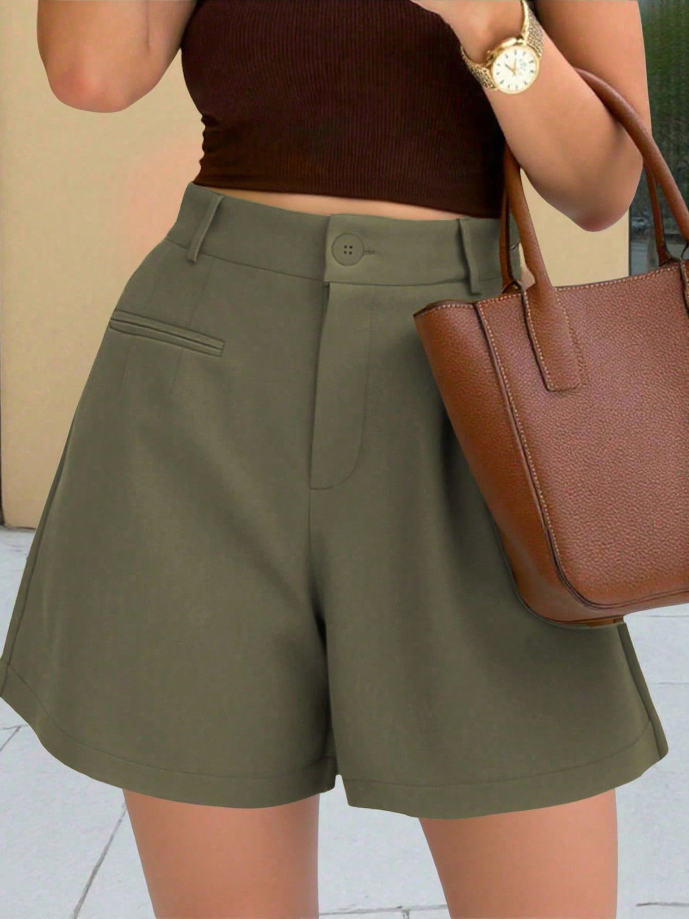 High Waisted Shorts Women Casual Summer Shorts With Pockets — Kharites Shop - Kharites