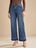 High Waisted Wide Leg Jeans Women Washed Denim Baggy Trousers — Kharites Shop - Kharites