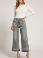 High Waisted Wide Leg Jeans Women Washed Denim Baggy Trousers — Kharites Shop - Kharites