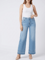 High Waisted Wide Leg Jeans Women Washed Denim Baggy Trousers — Kharites Shop - Kharites