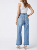 High Waisted Wide Leg Jeans Women Washed Denim Baggy Trousers — Kharites Shop - Kharites