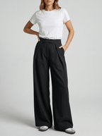 High Waisted Wide Leg Pants Women Trousers With Pockets Work Casual — Kharites Shop - Kharites