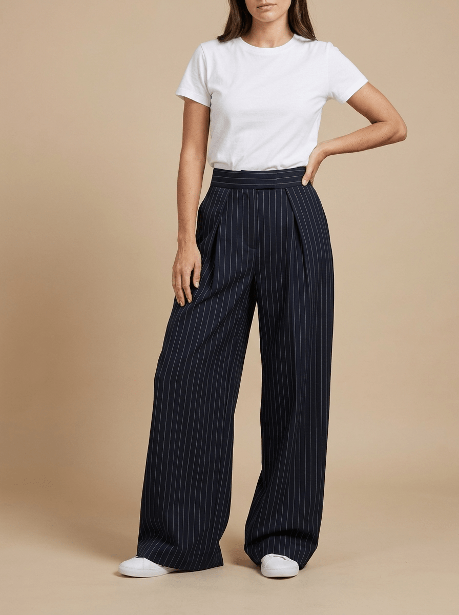 High Waisted Wide Leg Pants Women Trousers With Pockets Work Casual — Kharites Shop - Kharites