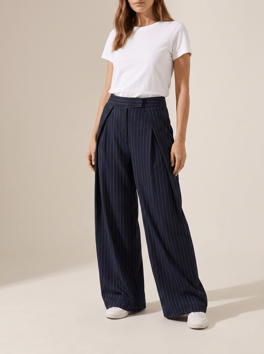 High Waisted Wide Leg Pants Women Trousers With Pockets Work Casual — Kharites Shop - Kharites