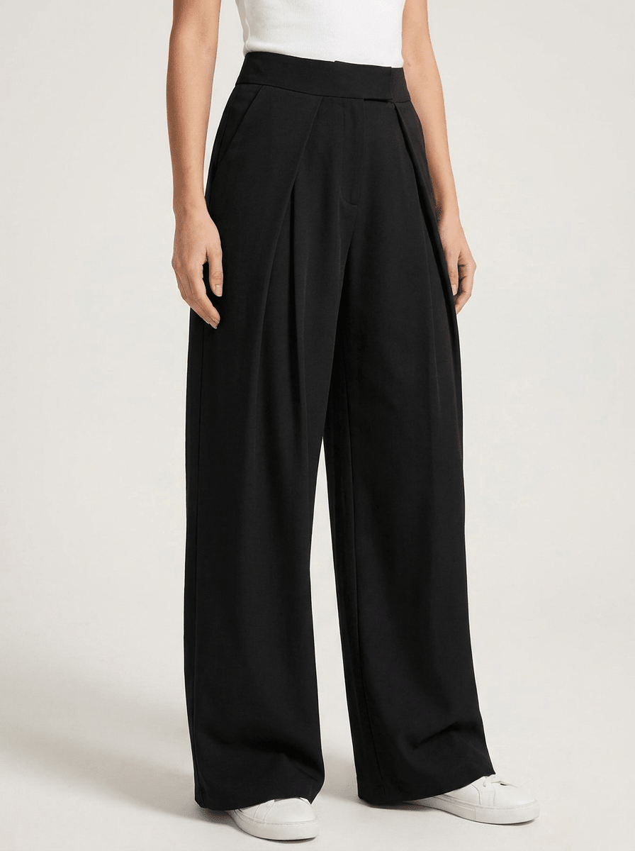High Waisted Wide Leg Pants Women Trousers With Pockets Work Casual — Kharites Shop - Kharites
