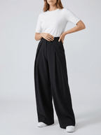 High Waisted Wide Leg Pants Women Trousers With Pockets Work Casual — Kharites Shop - Kharites