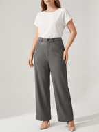 High Waisted Wide Leg Pants Women Trousers With Pockets Work — Kharites Shop - Kharites