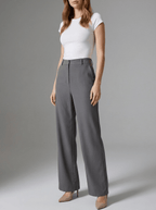 High Waisted Wide Leg Pants Women Trousers With Pockets Work — Kharites Shop - Kharites