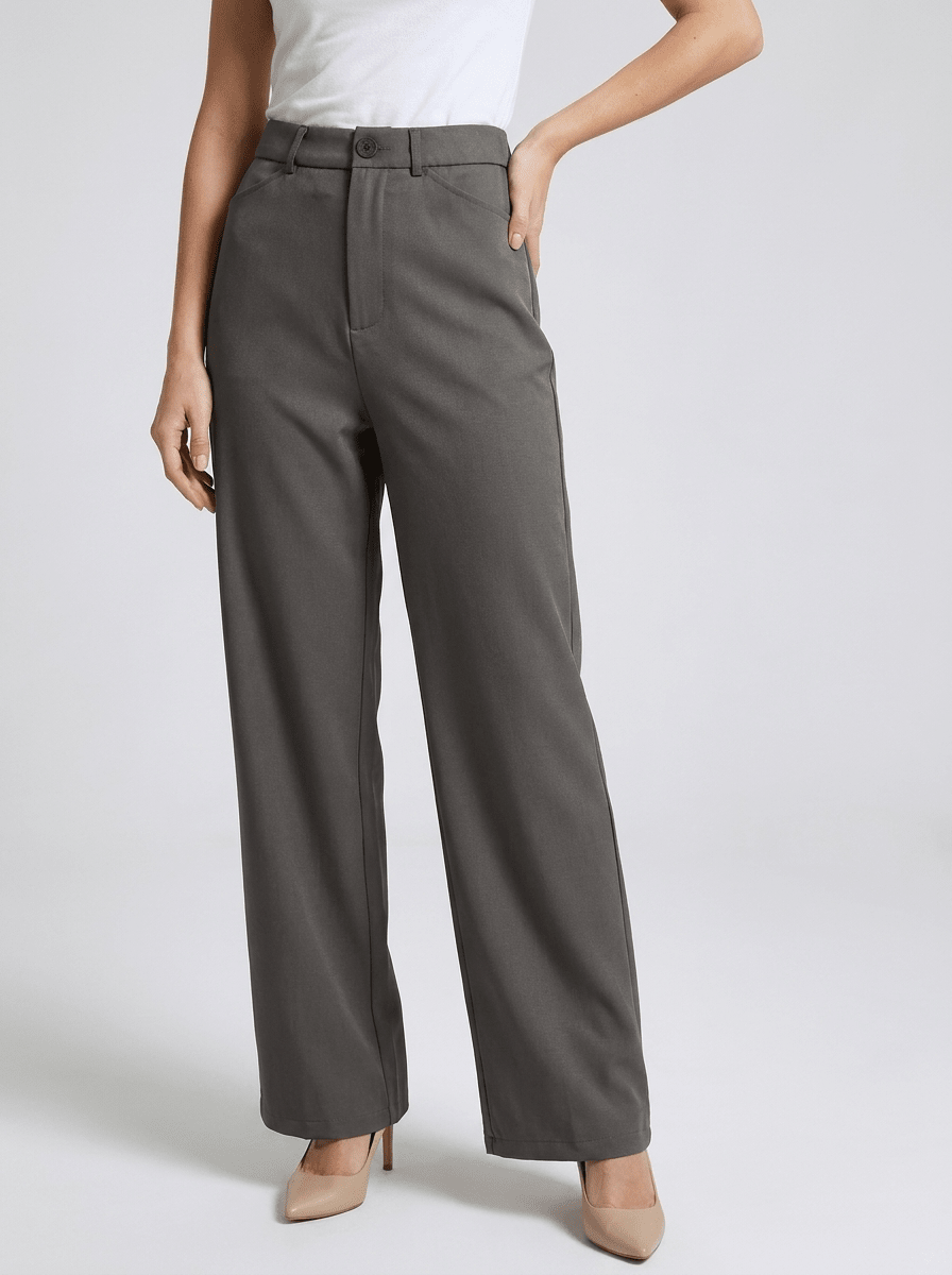 High Waisted Wide Leg Pants Women Trousers With Pockets Work — Kharites Shop - Kharites