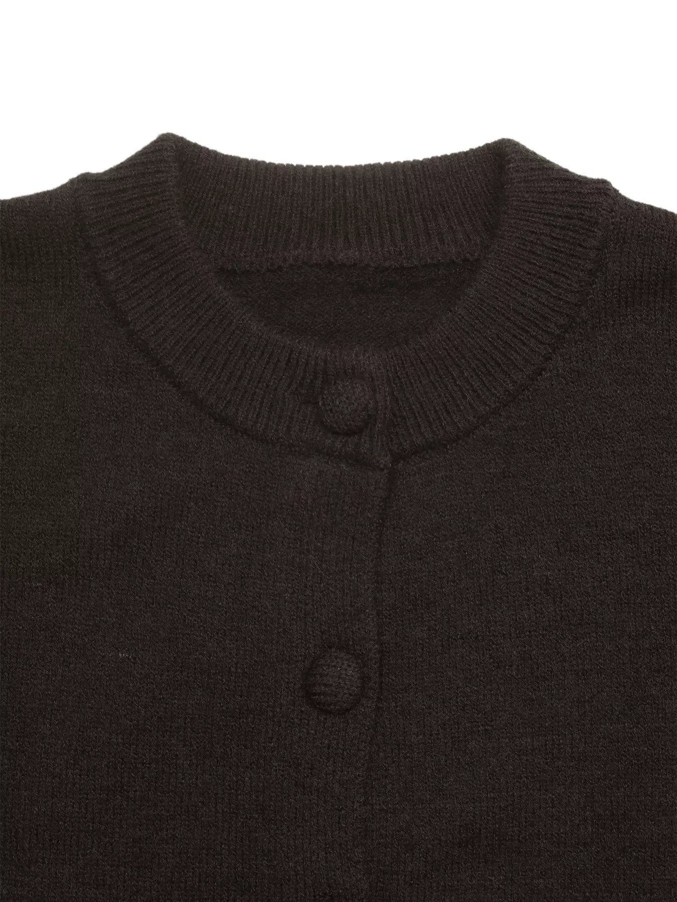 Knit Cardigan Women Crew Neck Button Up Ribbed Sweater With Pockets — Kharites Shop - Kharites