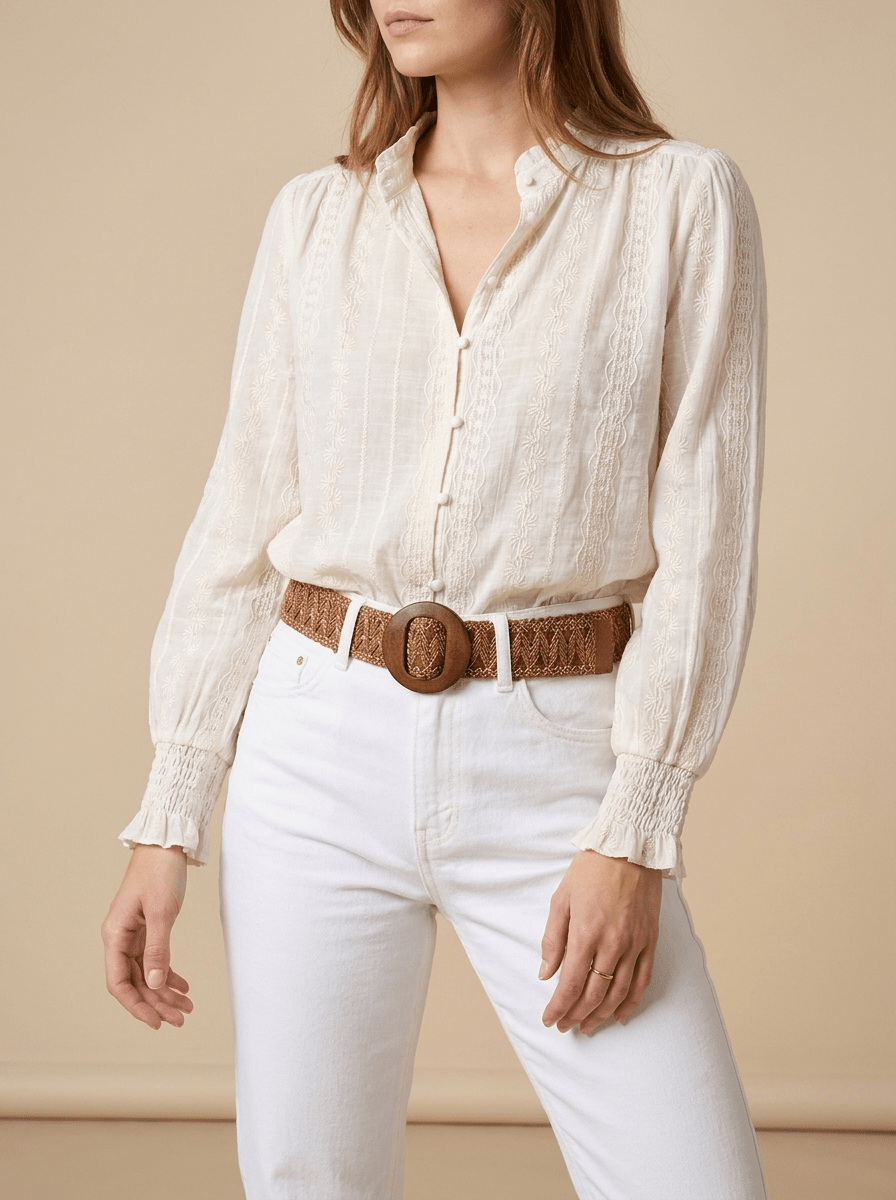 Lace Button Up Shirt Women Tie Front Short Sleeve Blouse — Kharites Shop - Kharites