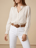Lace Button Up Shirt Women Tie Front Short Sleeve Blouse — Kharites Shop - Kharites