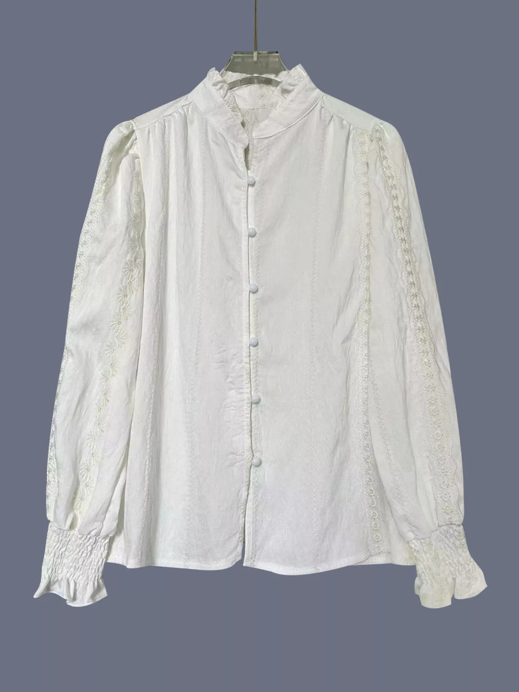 Lace Detail Button Up Shirt - Kharites